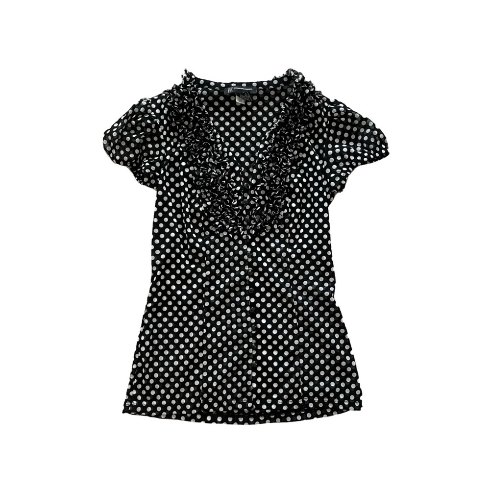 INC International Concepts Black and White Polka Dot Blouse